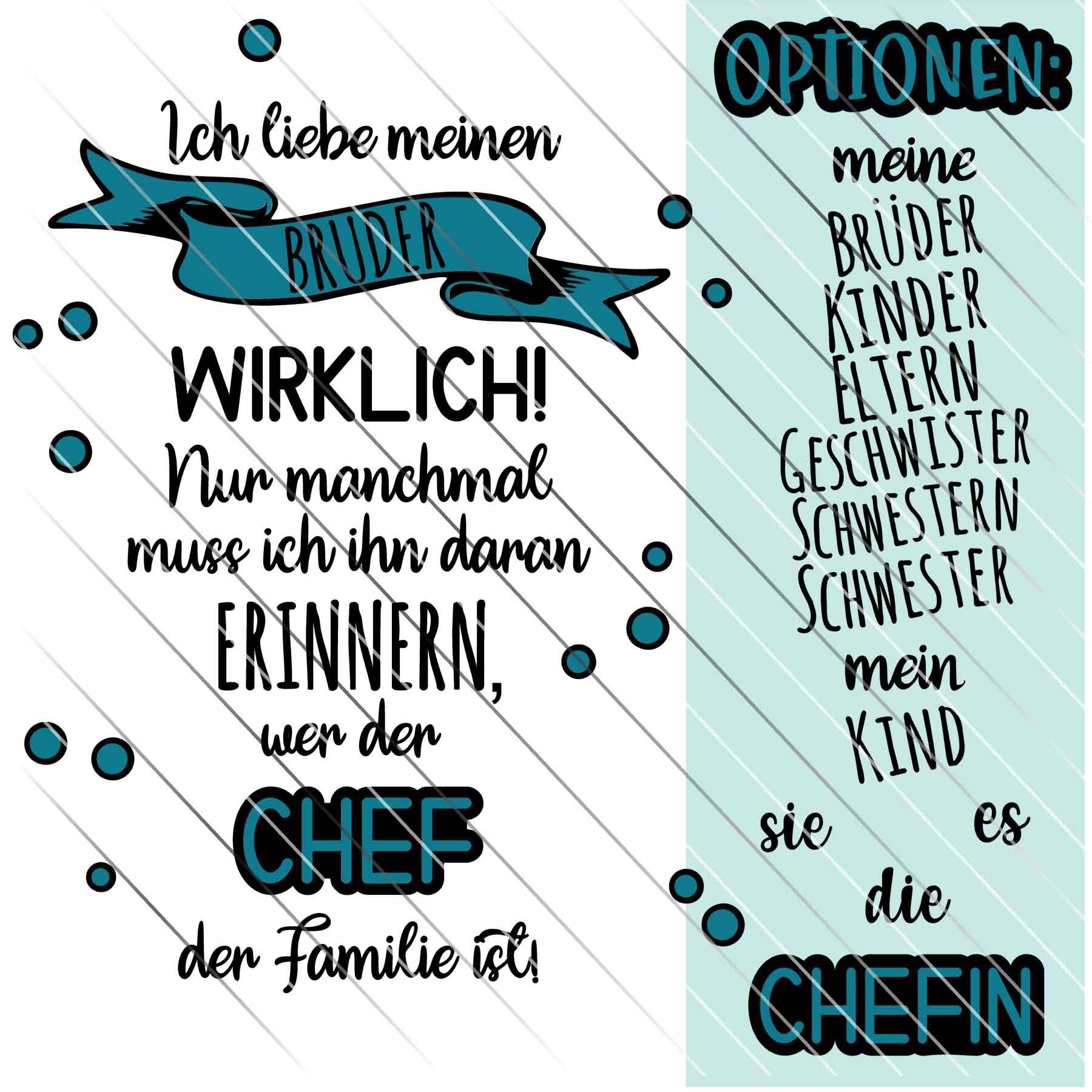Plotter und Laserdatei "Chef der Familie" SprücheReihe